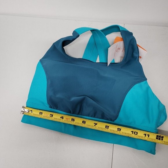 NEW UV SKINZ active Swim Top Bra Women's Size Small Padded Cups Blue Teal UPF 50 - Picture 10 of 11